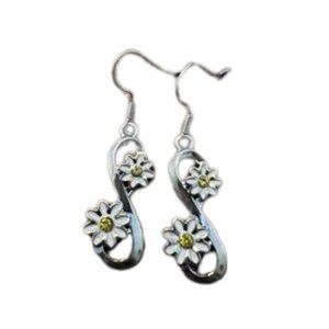 Infinity Daisies Hook Earrings